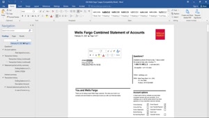 USA WELLS FARGO BANK STATEMENT TEMPLATE IN WORD AND PDF FORM