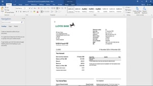 UNITED KINGDOM LLOYDS BANK STATEMENT TEMPLATE