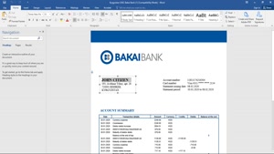 KYRGYZSTAN OJSC BAKAI BANK PROOF OF ADDRESS BANK STATEMENT T