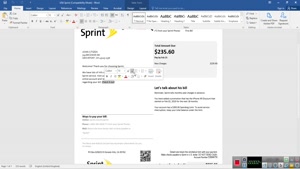 USA SPRINT (T-MOBILE) UTILITY BILL TEMPLATE IN WORD AND PDF 