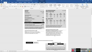 USA MARYLAND BGE GAS AND ELECTRIC UTILITY BILL TEMPLATE IN W