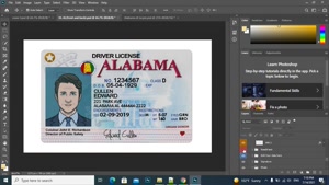 ALABAMA DRIVER LICENSE PSD TEMPLATE