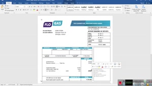 IRELAND FLOGAS NATURAL GAS UTILITY BILL TEMPLATE IN WORD AND