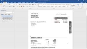 USA CHASE BANK STATEMENT WORD AND PDF TEMPLATE, 4 PAGES