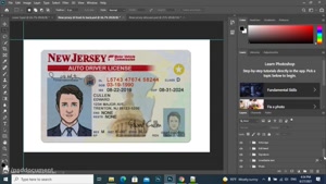 NEW JERSEY DRIVER LICENSE PSD TEMPLATE