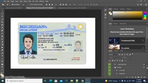 MICHIGAN DRIVER LICENSE PSD TEMPLATE