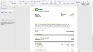 USA TD BANK STATEMENT TEMPLATE, WORD AND PDF FORMAT (.DOC AN