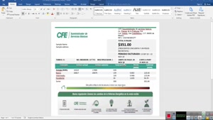 MEXICO ELECTRICITY CFE UTILITY BILL TEMPLATE