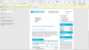 UNITED KINGDOM BARCLAYS BANK ACCOUNT STATEMENT TEMPLATE
