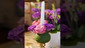 گلارایی برای میز شام با گلهای طبیعی 
