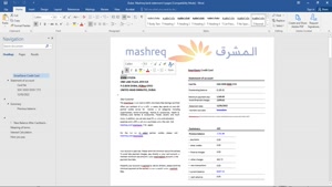 UAE MASHREQ BANK STATEMENT TEMPLATE IN WORD AND PDF FORMAT