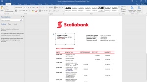 CANADA SCOTIABANK BANK STATEMENT TEMPLATE 