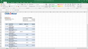 FRANCE CREDIT MUTUEL BANK STATEMENT EXCEL AND PDF TEMPLATE