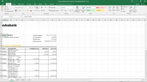 TURKEY ODEABANK BANK STATEMENT, EXCEL AND PDF TEMPLATE