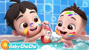 کارتون چاچا / آهنگ زمان حمام - کودک با حباب‌ها بازی می‌کند 