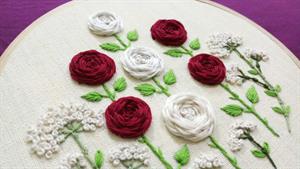 دوخت گل رز بافته شده - یک الگوی گلدوزی دستی آسان برای مبتدیا