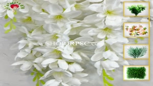 تولید گل مصنوعی آویزی مدل اقاقیا دارای 5 شاخه رنگ سفید پخش ا