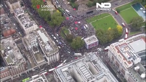 حدود ۱۰۰ هزار نفر در راهپیمایی حمایت از فلسطین در لندن