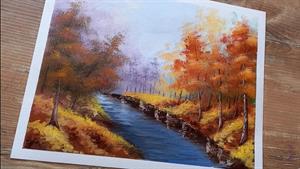 چگونه منظره پاییزی را نقاشی کنیم 