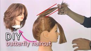 آموزش کوتاه کردن مو / مدل موی پروانه ای