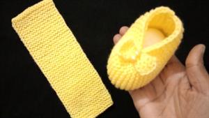 آموزش بافت جوراب پشمی برای نوزاد 