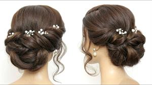 آسان پیچ خورده Updo. مدل موی عروس برای موهای بلند و متوسط