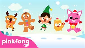 ماجراهای بچه کوسه - پنج دوست کوچک کریسمس در حال پریدن در برف