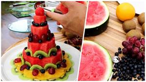 حوه برش هندوانه به کیک تولد مبارک | تزیین غذا