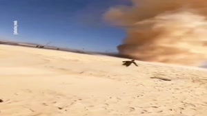 تصاویر لحظه ناپدید شدن سرباز آمریکایی در گردباد