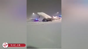 یخ زدن یک هواپیما در فرودگاه مونیخ 