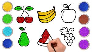 نقاشی و رنگ آمیزی میوه های سالم برای کودکان و نوجوانان