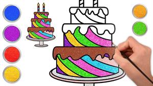 آموزش نقاشی کودکان / چگونه یک کیک تولد آسان بکشیم؟
