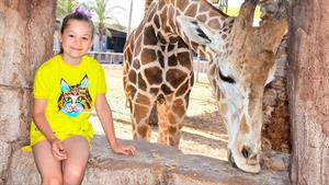 دایانا و روما در باغ وحش پارک امارات به حیوانات غذا می دهند