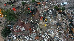 تصاویر هوایی از وضعیت فاجعه‌بار ساختمان‌ها در زلزله ترکیه 