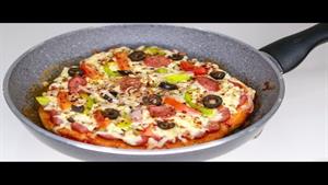 طرز تهیه پیتزا سوسیس تابه ای بدون فر