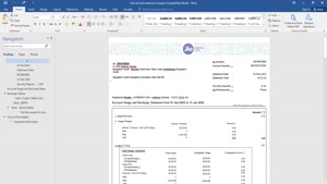 INDIA JIO DIGITAL LIFE BANK STATEMENT, WORD AND PDF TEMPLATE