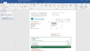 ITALY INTESA SANPAOLO BANK STATEMENT WORD AND PDF TEMPLATE, 