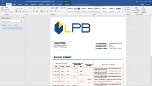 LATVIA LPB BANK STATEMENT TEMPLATE IN WORD AND PDF FORMAT