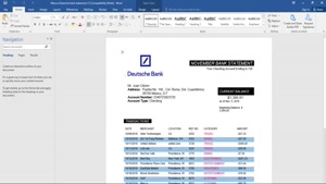 MEXICO DEUTSCHE BANK STATEMENT TEMPLATE IN WORD AND PDF FORM