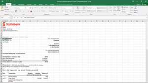 AUSTRALIA SCOTIABANK BANK STATEMENT, EXCEL AND PDF TEMPLATE,