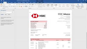 USA HSBC BANK STATEMENT TEMPLATE IN WORD AND PDF FORMAT