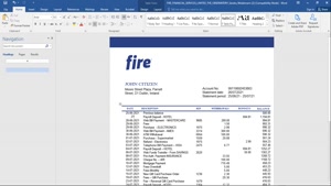 IRELAND FIRE FINANCIAL SERVICES LIMITED ACCOUNT STATEMENT TE