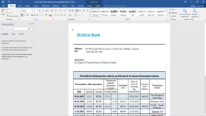 IRELAND ULSTER PROOF OF ADDRESS BANK STATEMENT IN WORD AND P