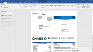 USA CHASE BANK CREDIT CARD STATEMENT TEMPLATE 