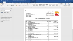 SAUDI ARABIA BANK ALBILAD BANK STATEMENT TEMPLATE IN WORD AN