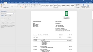 GERMANY OLDENBURGISCHE BANK STATEMENT, WORD AND PDF TEMPLATE