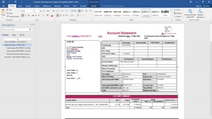 INDIA AXIS BANK STATEMENT, WORD AND PDF TEMPLATE, 3 PAGES