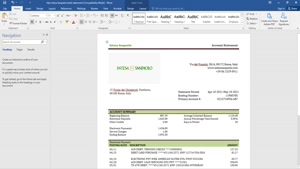 ITALY INTESA SANPAOLO BANK STATEMENT TEMPLATE IN .DOC AND .P