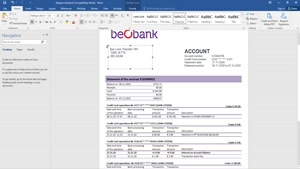 BELGIUM BEOBANK STATEMENT TEMPLATE IN WORD AND PDF FORMAT