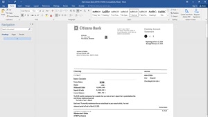 USA CITIZENS BANK STATEMENT TEMPLATE IN WORD AND PDF FORMAT,